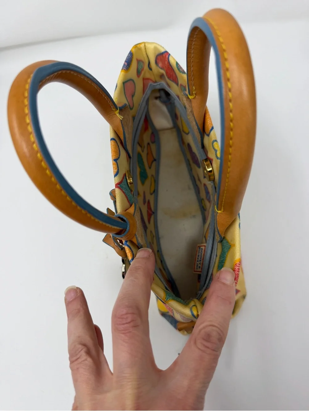Dooney & Bourke Y2K Sweetheart Crayon Satchel With Charm Leather Strap Accents